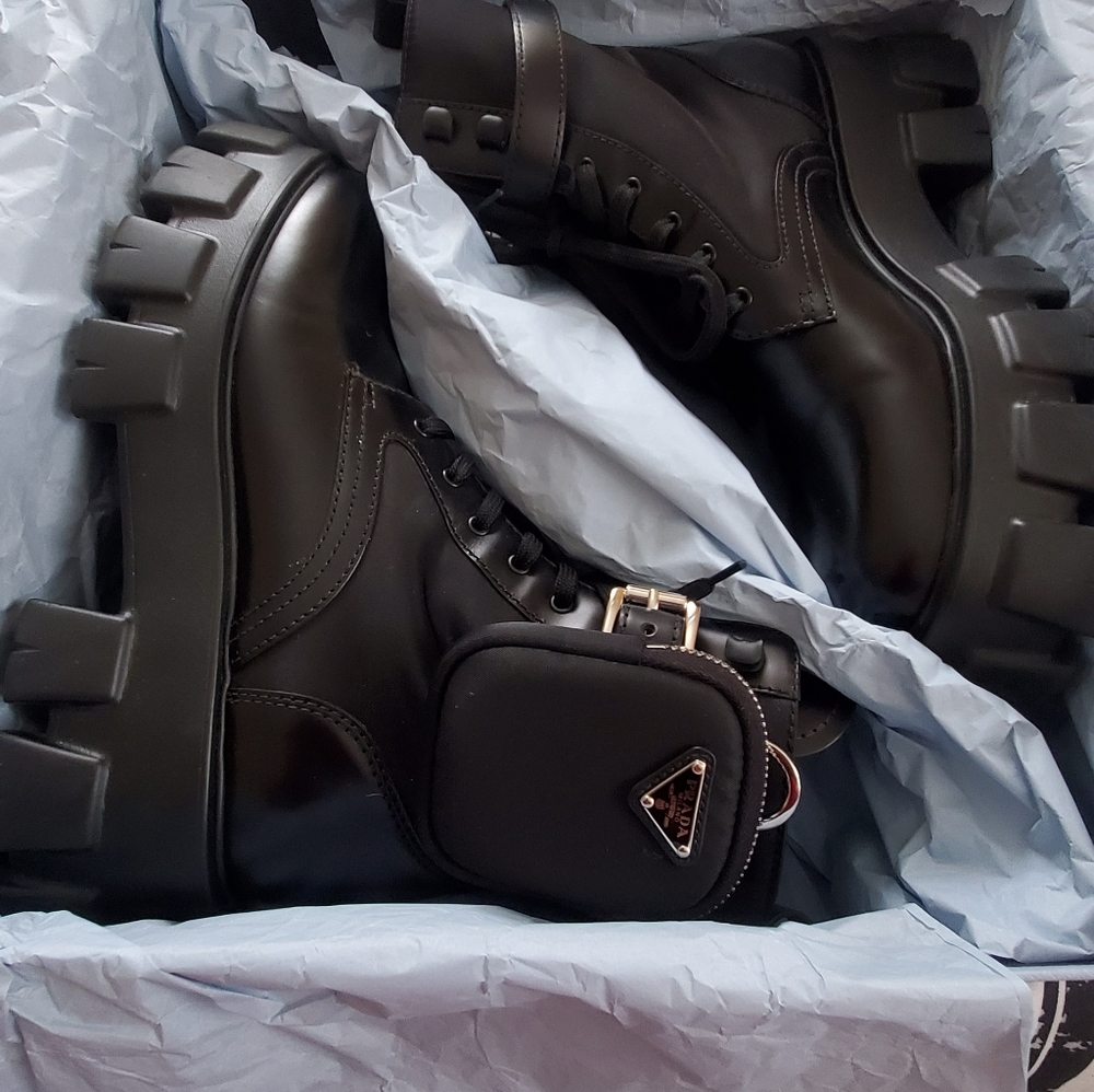 Prada Monolith Combat Boot Size 40